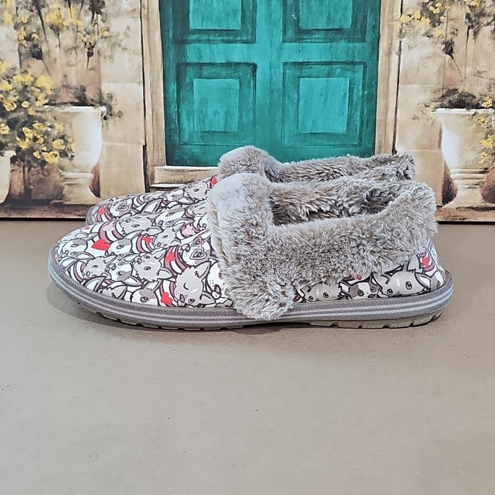 Skechers Bobs Women's Too Cozy Two Cuties Taupe/Multi Slippers - Size 10